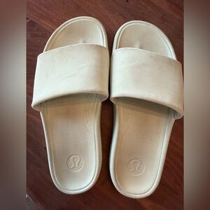lululemon athletica light mint green Slide Sandals